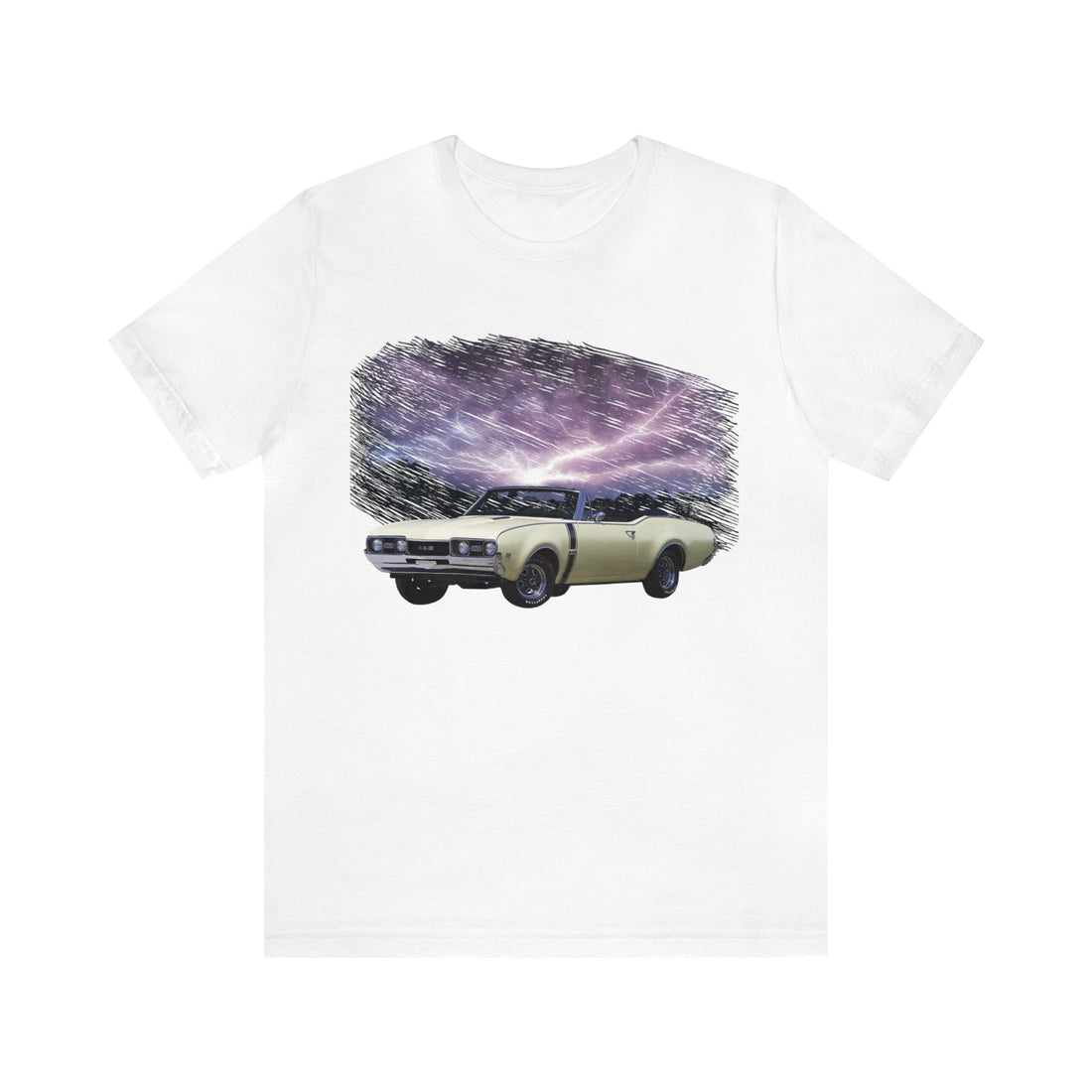 1968 Olds Cutlass 442 in our lightning series Short Sleeve Tee