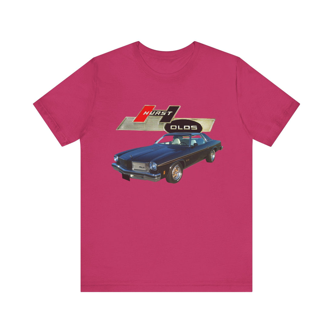 1975 Hurst Olds Short Sleeve Tee featuring classic car graphic on black.
