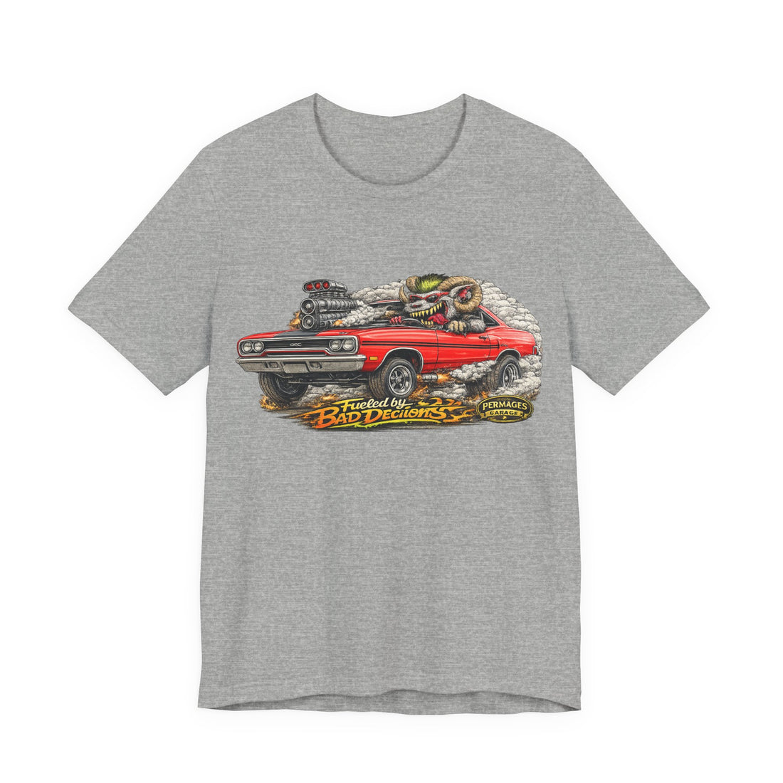 Fueled by Bad Decisions! Lightly Distressed 1970 GTX Outlaw Series T-Shirt