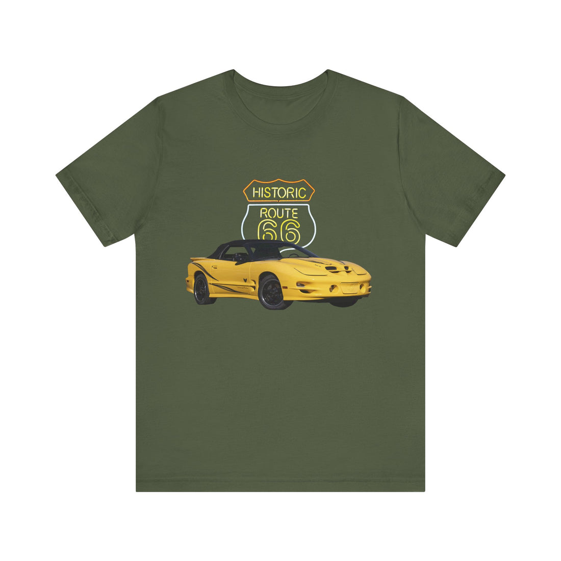 2002 Pontiac CETA Trans AM in our Route 66 in the dark series Short Sleeve T-Shirt