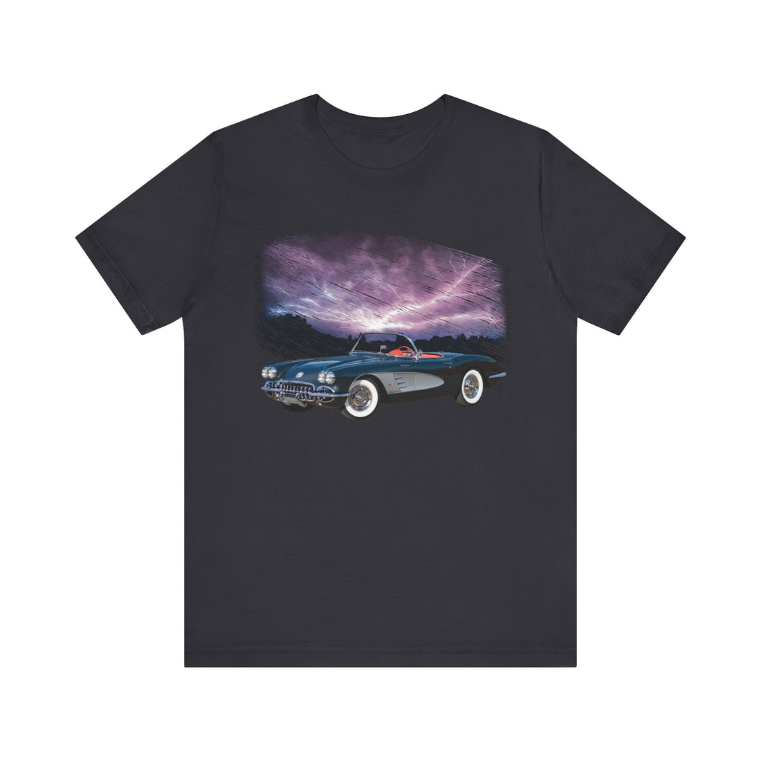 1958 Chevy Corvette in our lightning series Short Sleeve Tee