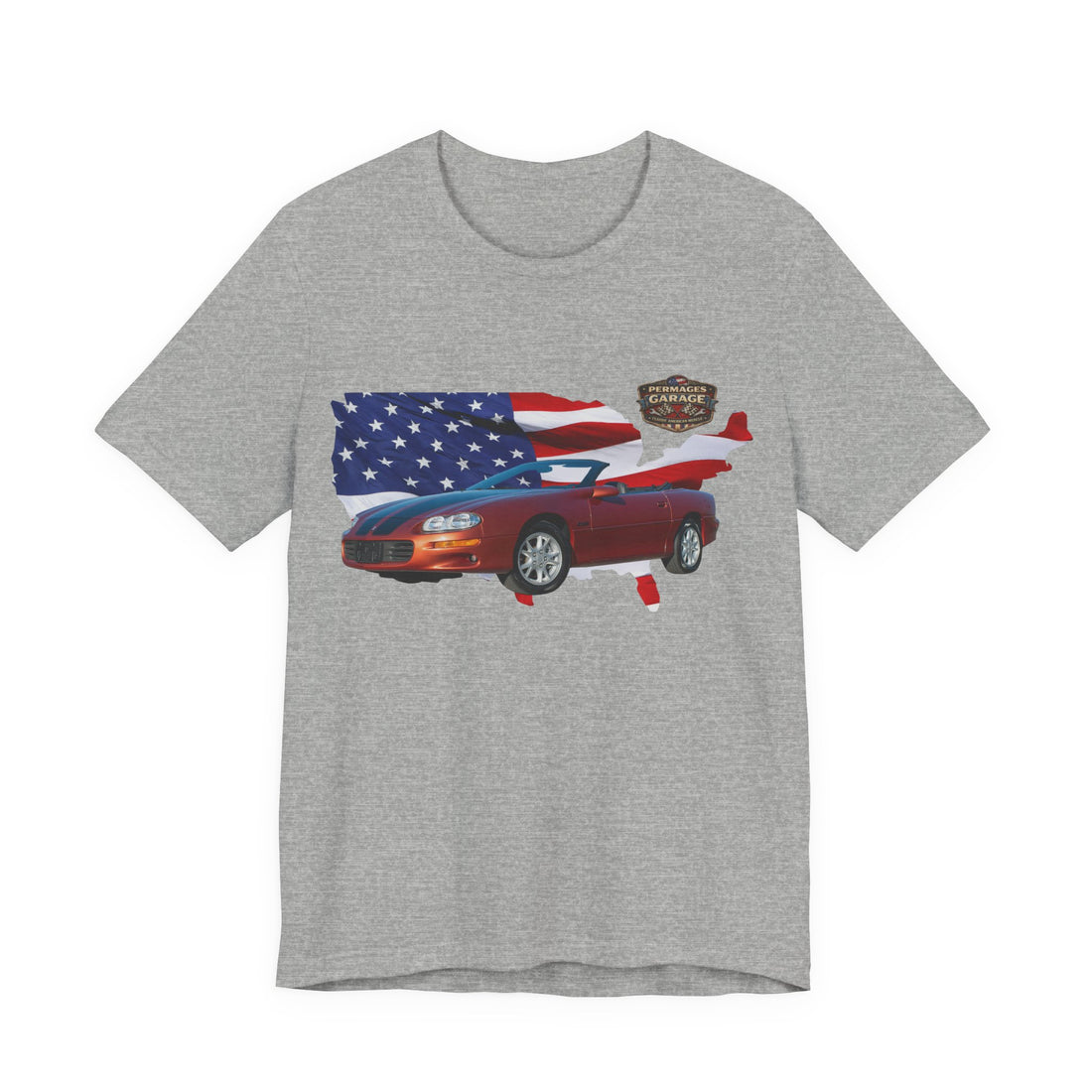 US Steel Series – Horsepower with a hometown!  Slightly Distressed 2002 Chevy Camaro Z28 US Steel Series T-Shirt