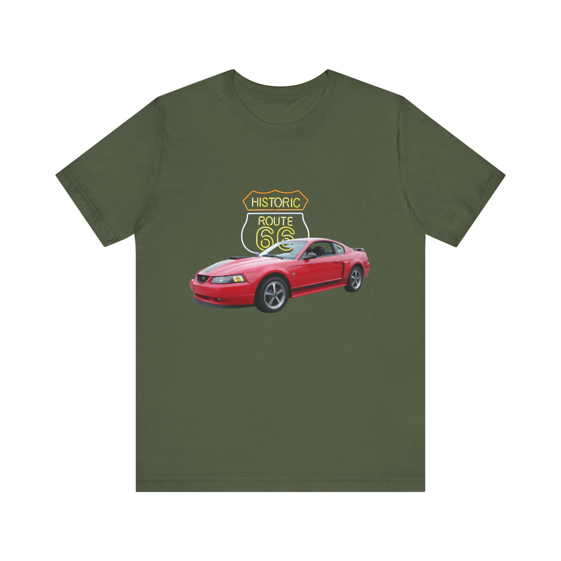 2003 Ford Mustang Mach 1 in our Route 66 in the dark series Short Sleeve T-Shirt