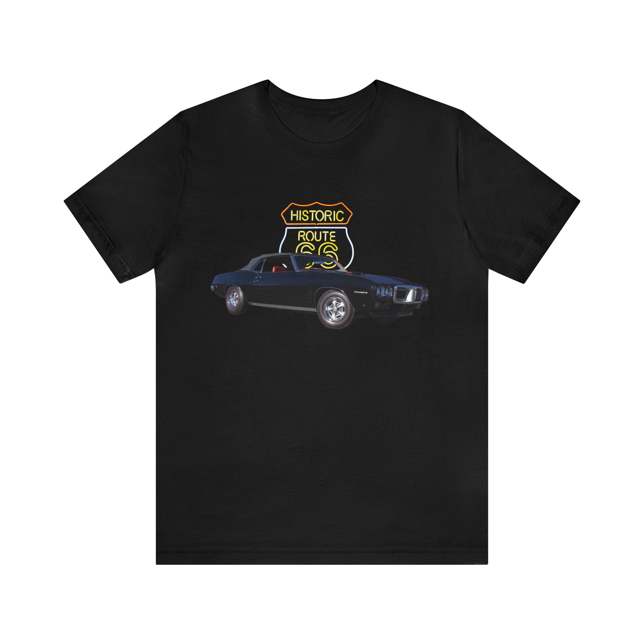 1969 Black Firebird in our route 66 series Short Sleeve Tee