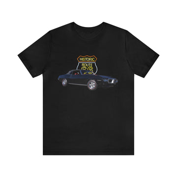 1969 Black Firebird in our route 66 series Short Sleeve Tee