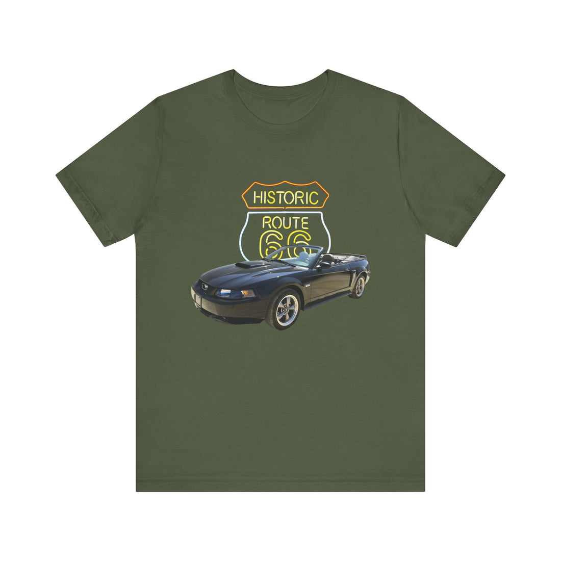 2003 Ford Mustang Centennial Edition in our Route 66 in the dark series Short Sleeve T-Shirt