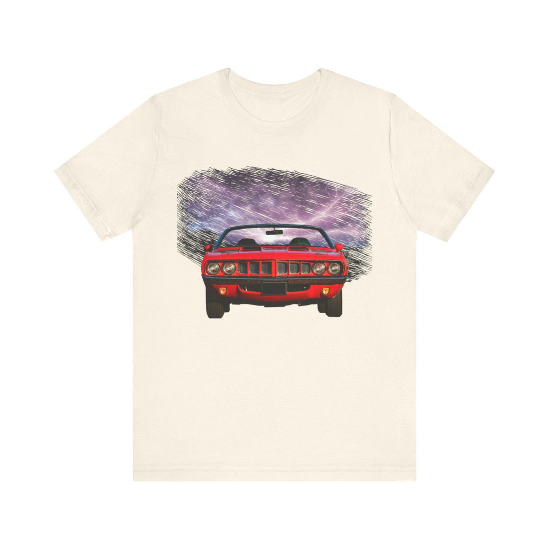1971 Barracuda lightning series short sleeve tee featuring classic car graphic.