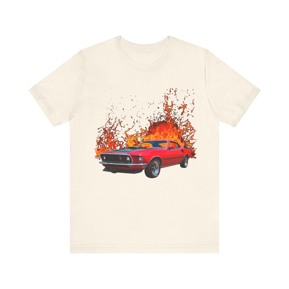 1969 Mustang Mach1 lava series short sleeve tee design.