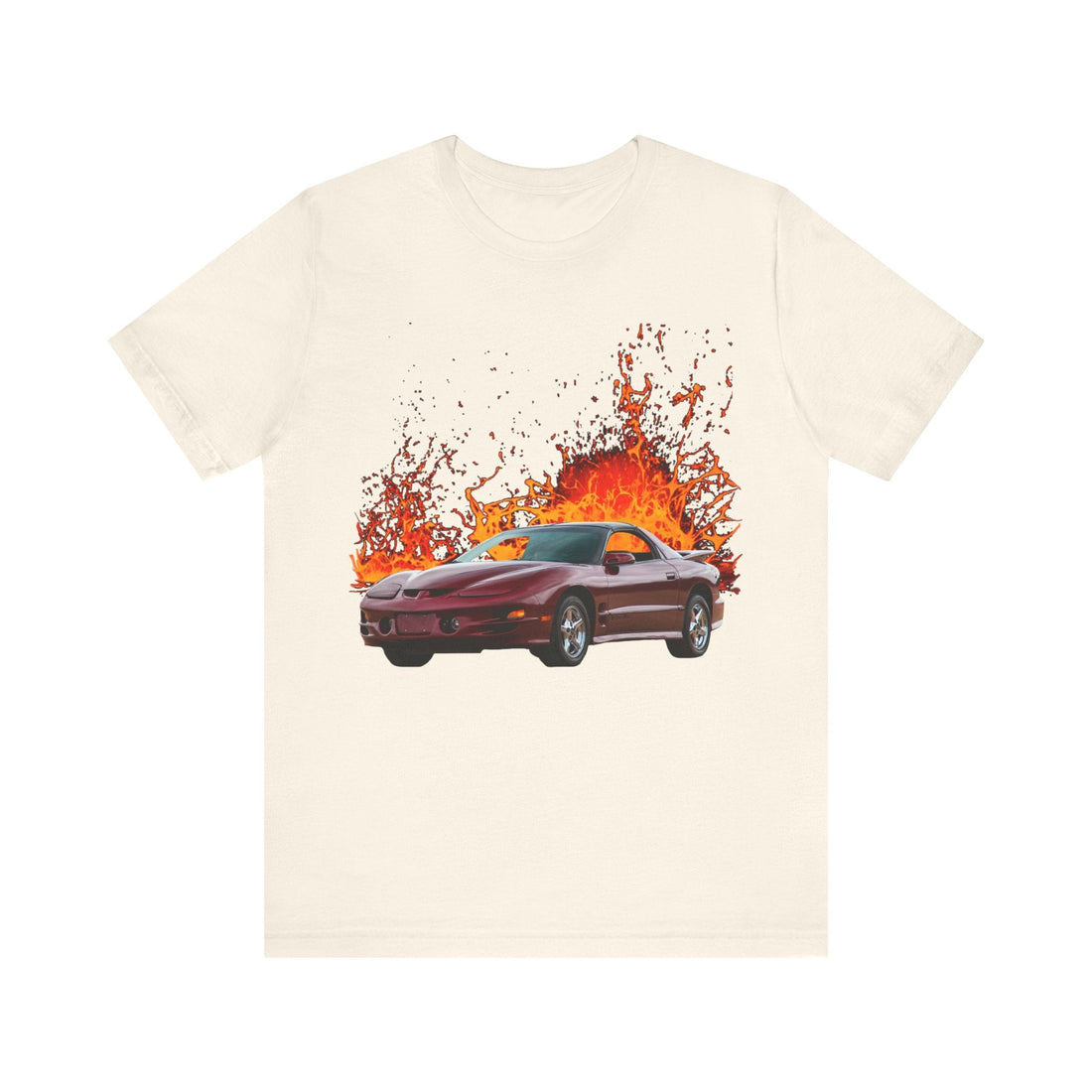 2000 Pontiac Trans AM lava series short sleeve tee with car graphic design.