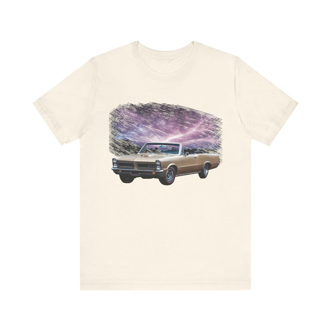 1965 Pontiac GTO Lightning Series Short Sleeve Tee with classic car design.