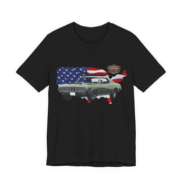 US Steel Series – Horsepower with a hometown!  Slightly Distressed 1969 Mercury Cougar XR7 US Steel Series T-Shirt