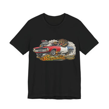 Fueled by Bad Decisions! Lightly Distressed 1970 Javelin Outlaw Series T-Shirt