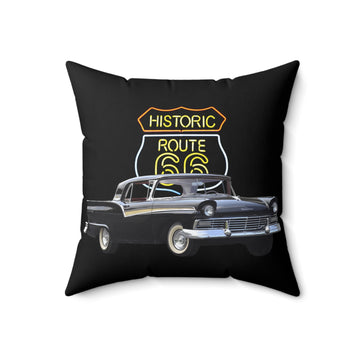 1957 Fairlane in our route 66 Series Spun Polyester Square Pillow