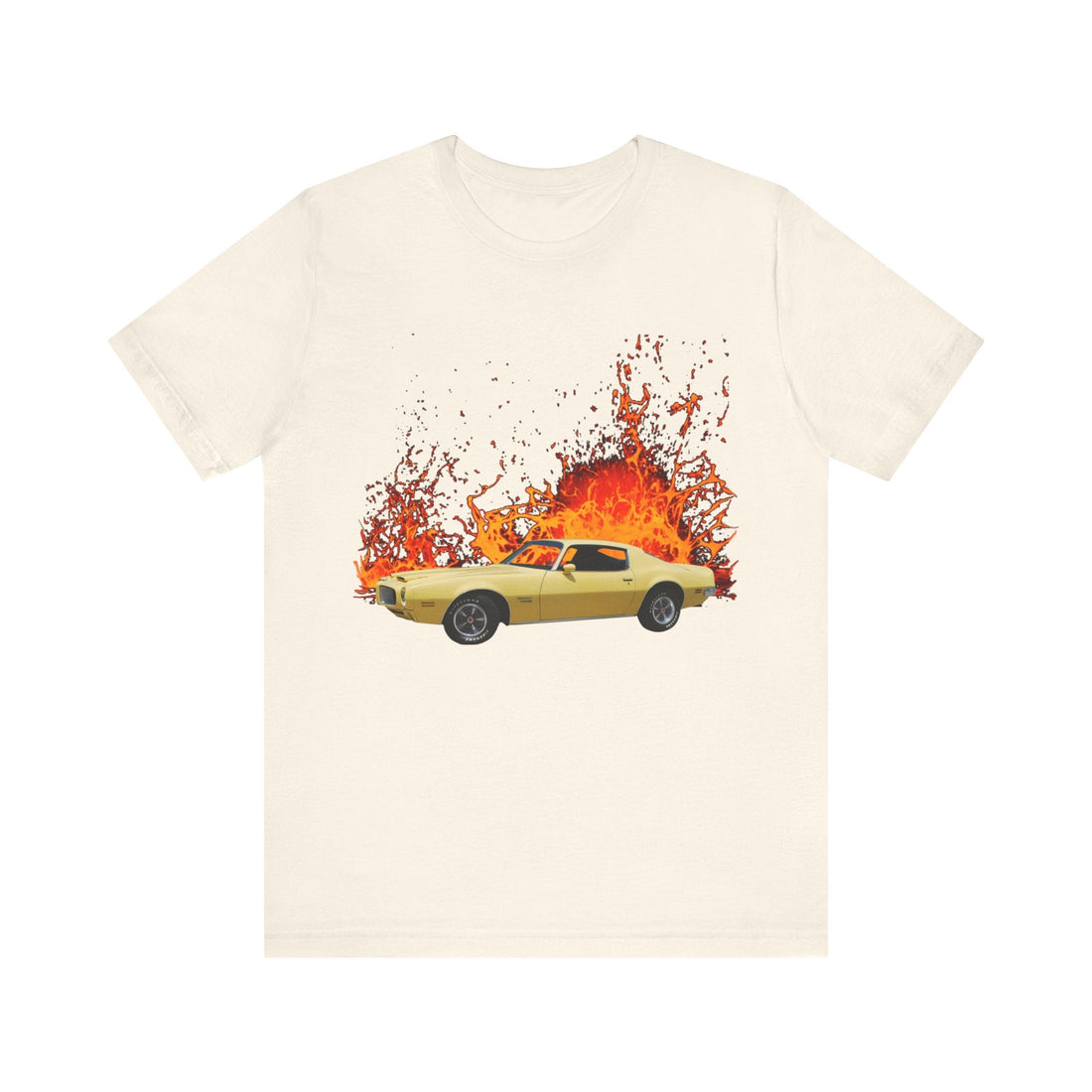 1970 Pontiac Formula Firebird lava series short sleeve tee on black background