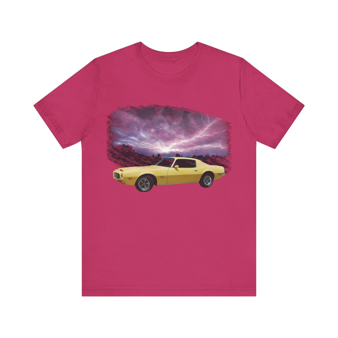 1970 Pontiac Formula Firebird lightning series short sleeve tee with vintage car graphic.
