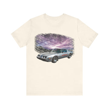 1979 Pontiac Firebird Trans AM Pace Car in our lightning series Short Sleeve Tee