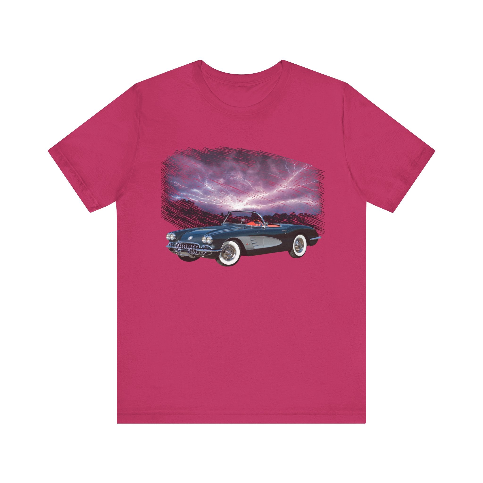 1958 Chevy Corvette in our lightning series Short Sleeve Tee