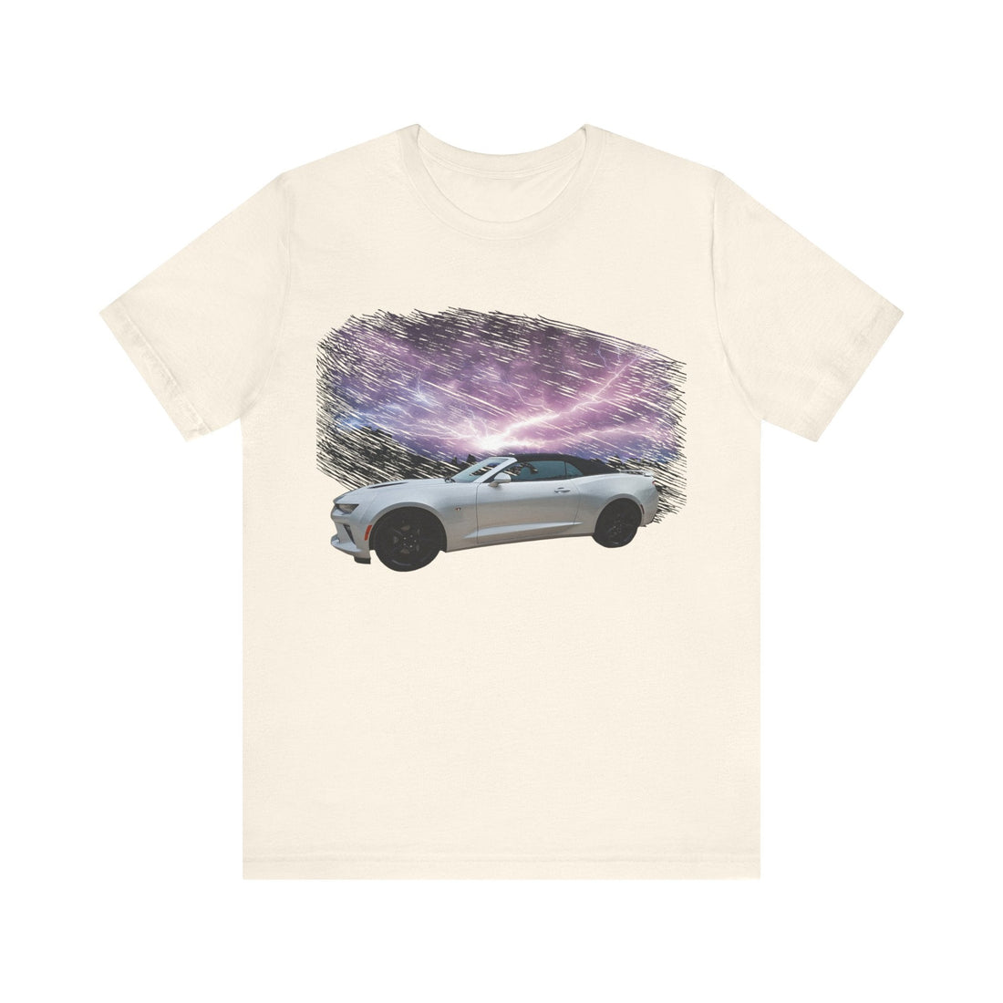 2016 Camaro lightning series short sleeve tee, featuring a Camaro Pace Car design, lightweight cotton, unisex fit.