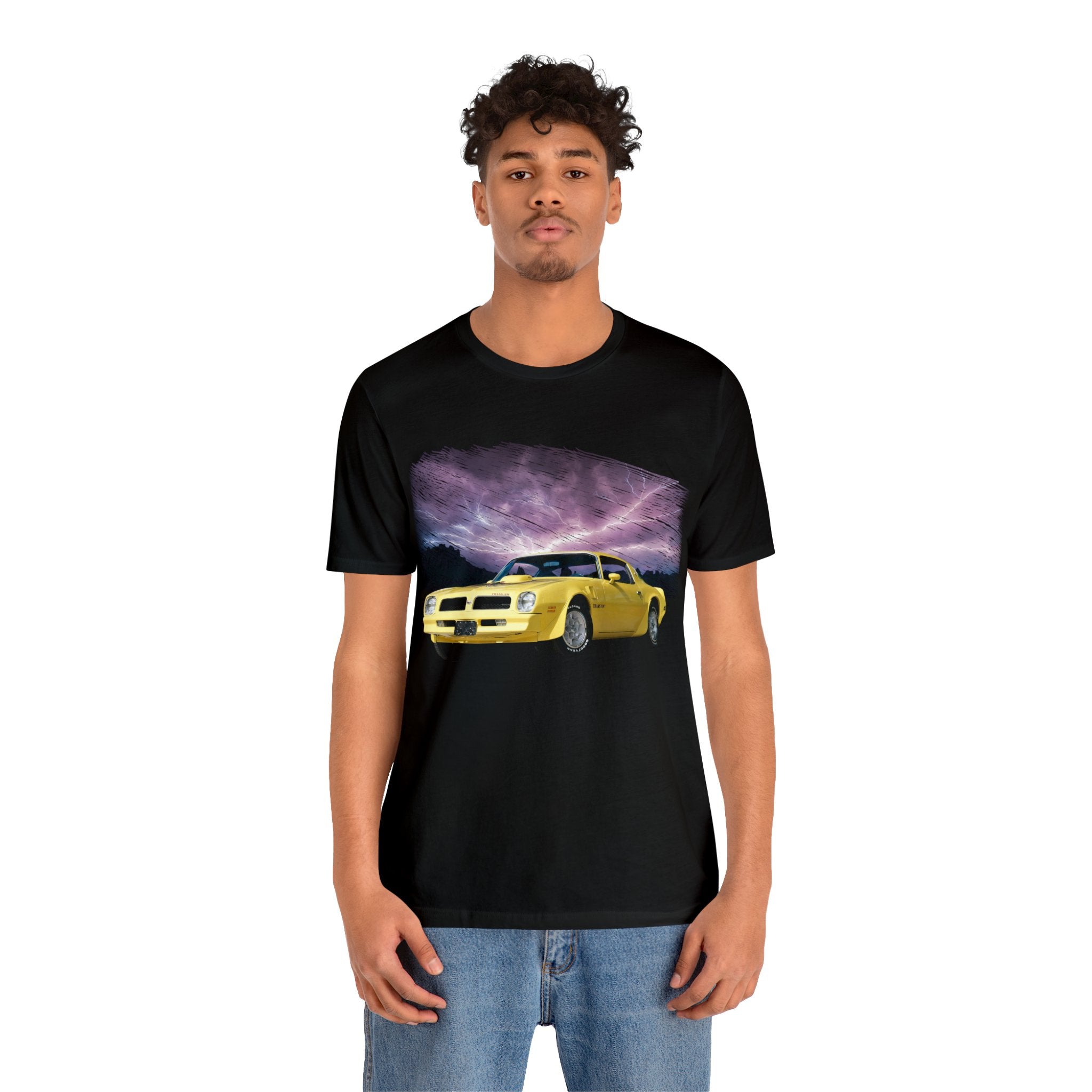 1976 Firebird Trans AM in our lightning series Short Sleeve Tee