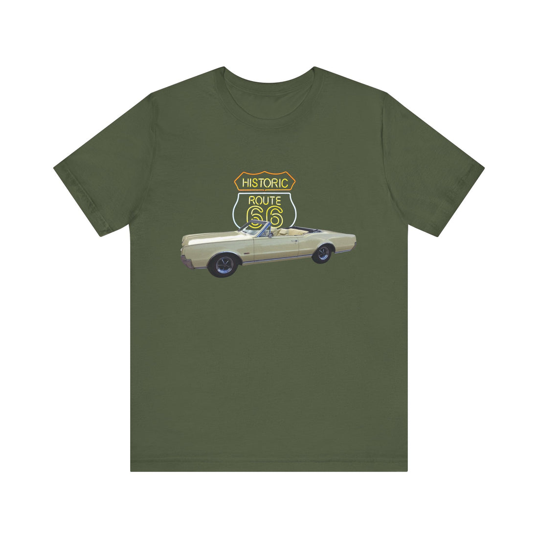 1967 Olds 442 in our Route 66 in the dark series Short Sleeve T-Shirt
