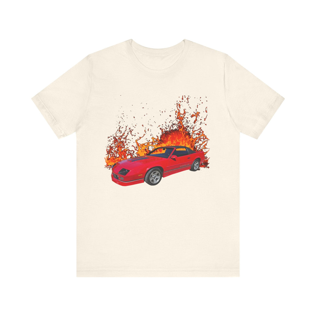 1989 Chevy Iroc-Z Camaro lava series short sleeve tee with fiery design.