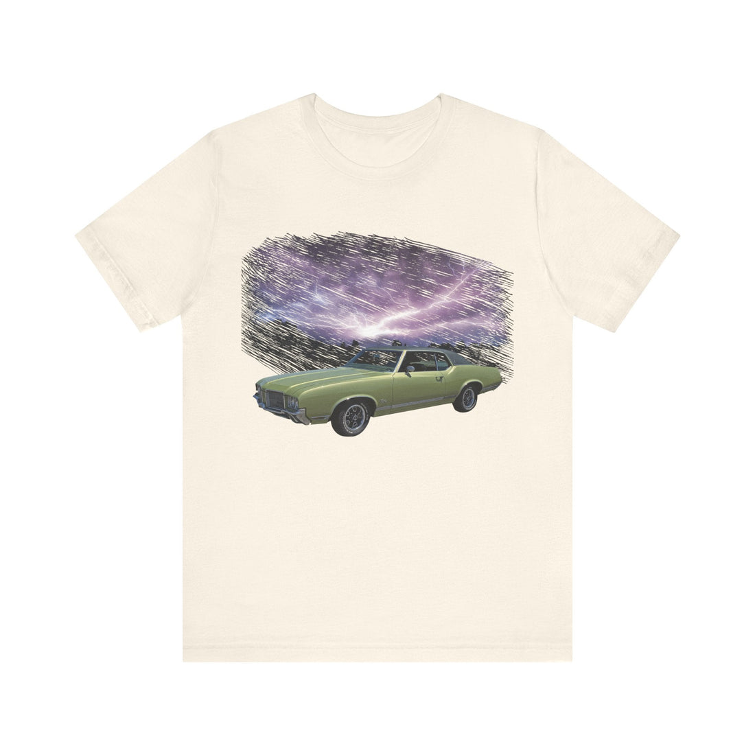 1971 Olds Cutlass lightning series short sleeve tee featuring classic car graphic.