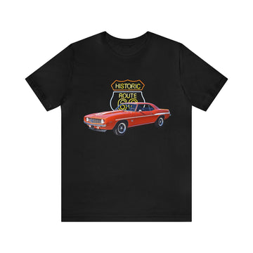 1969 Camaro in our route 66 series Short Sleeve Tee